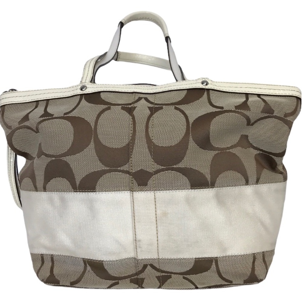 COACH Signature Monogram Charlie C bag Brown Cream